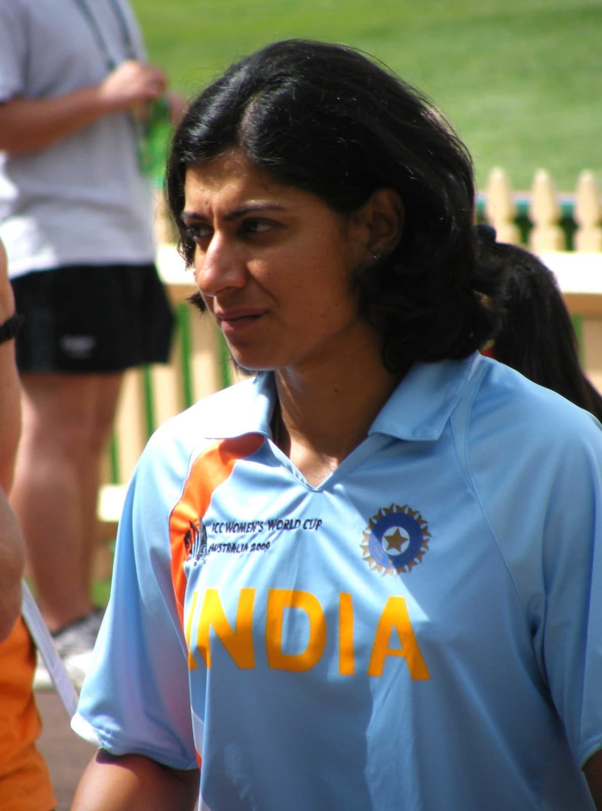 Anjum Chopra in India’s kit at the ICC Women’s World Cup in Sydney on March 10, 2009 — one of six World Cups across a career that made her the first Indian woman to 1,000 ODI runs and 100 ODIs.