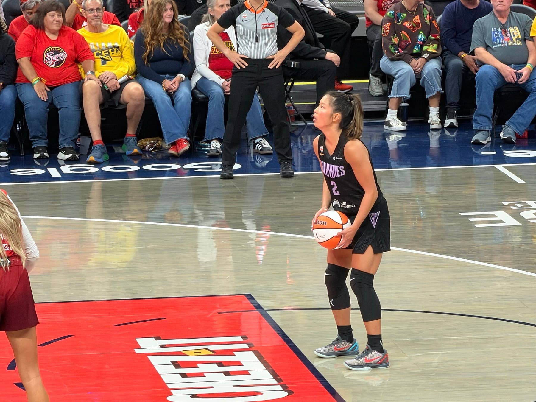 Kaitlyn Chen at the free-throw line for Golden State against Indiana, May 2026.
