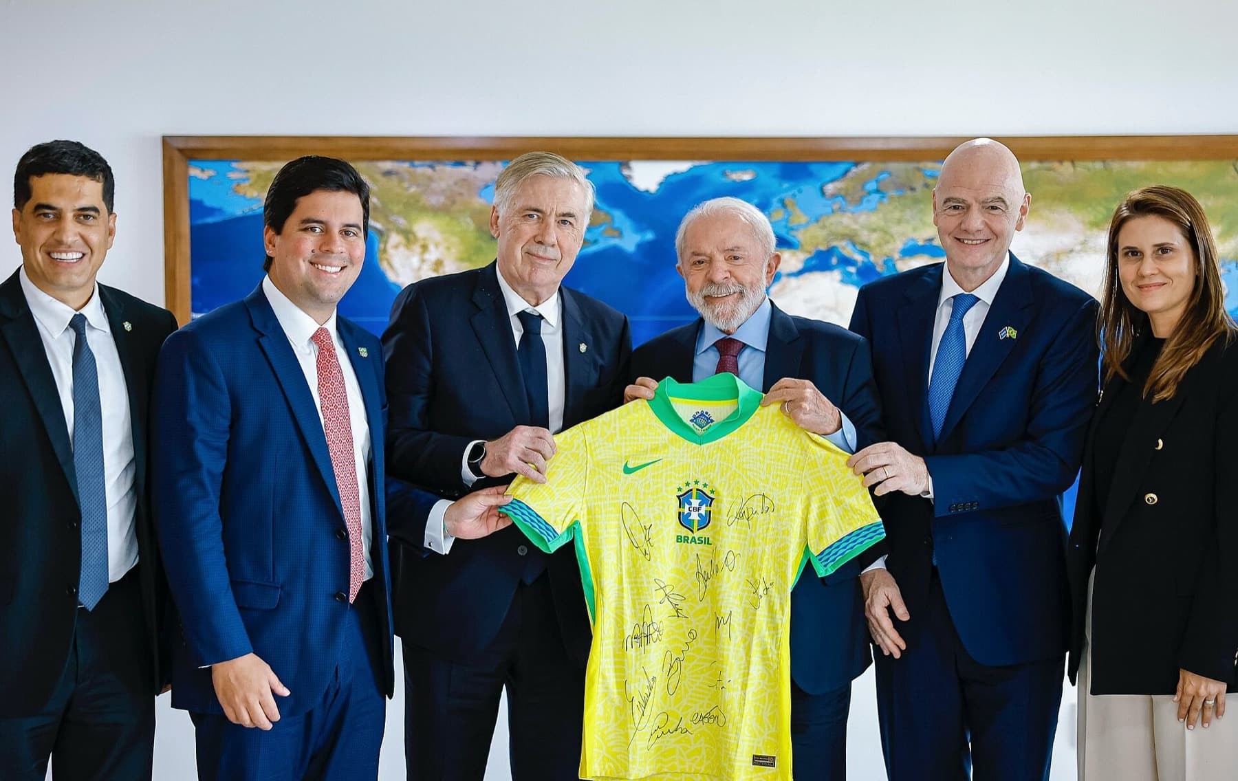 FIFA president Gianni Infantino in Brasília in January 2026 — the office that sets the global football media-rights calendar.