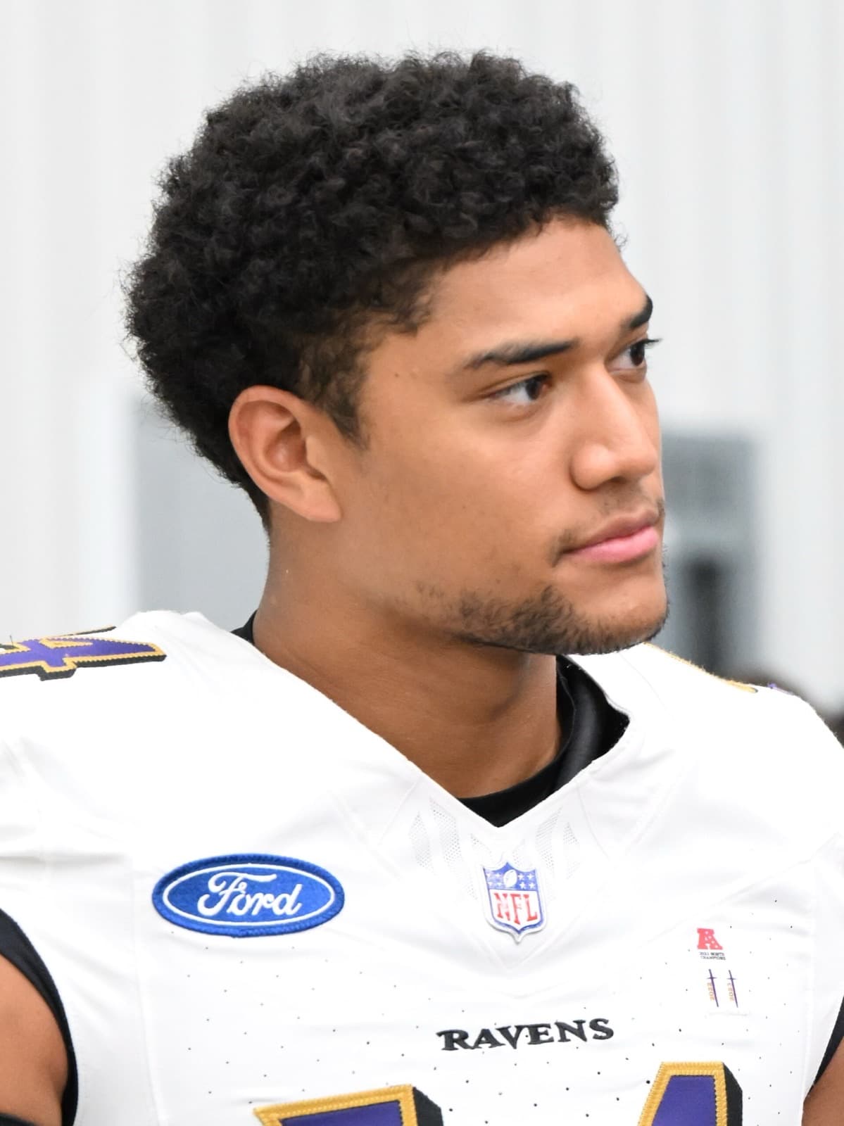 Kyle Hamilton at Baltimore Ravens training camp in Owings Mills in July 2024 — the All-Pro safety who now anchors the league’s thinnest Korean-heritage short list.