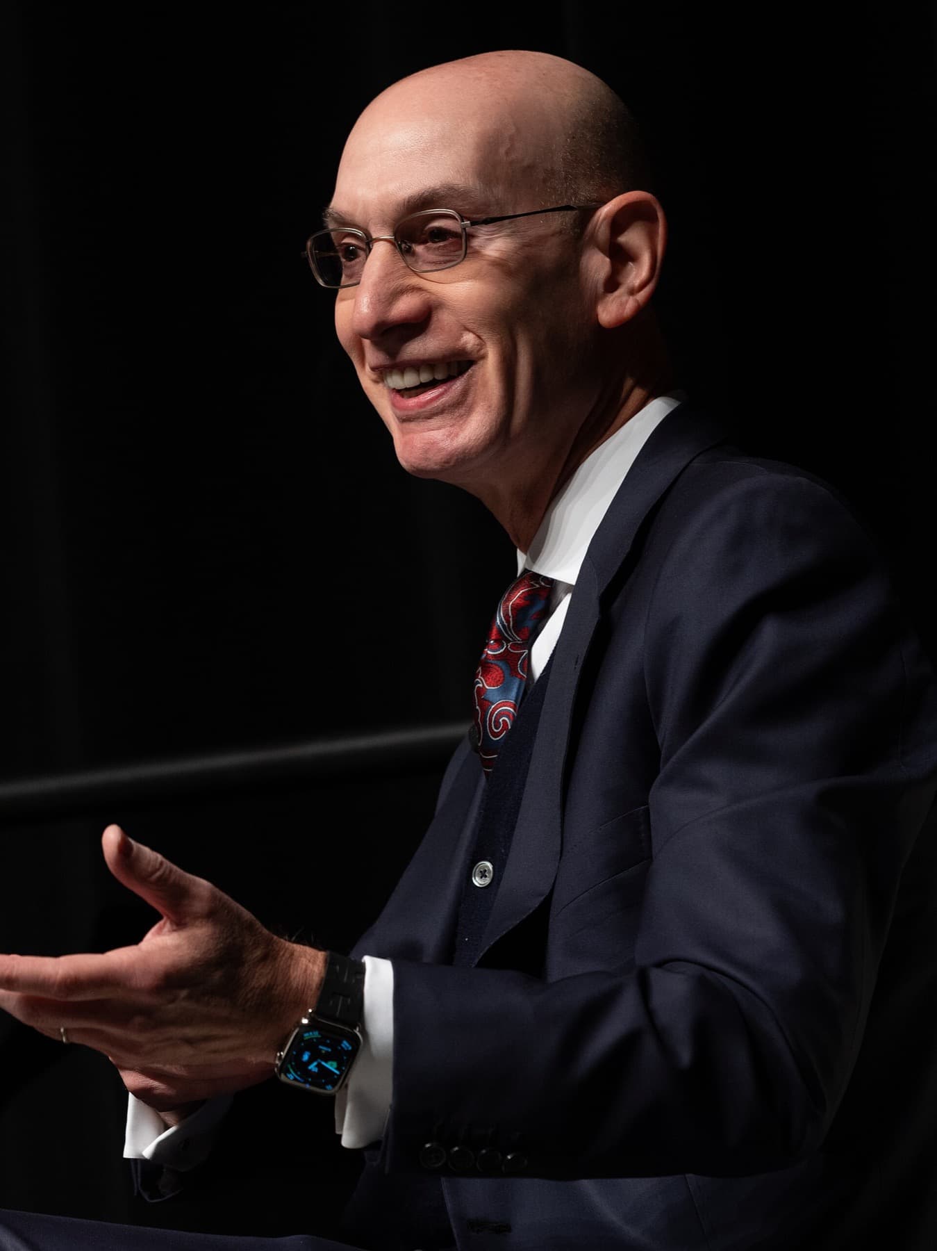 NBA commissioner Adam Silver at the 2024 All-Star Game in Indiana — league offices now price teams on media and streaming as much as gate receipts.