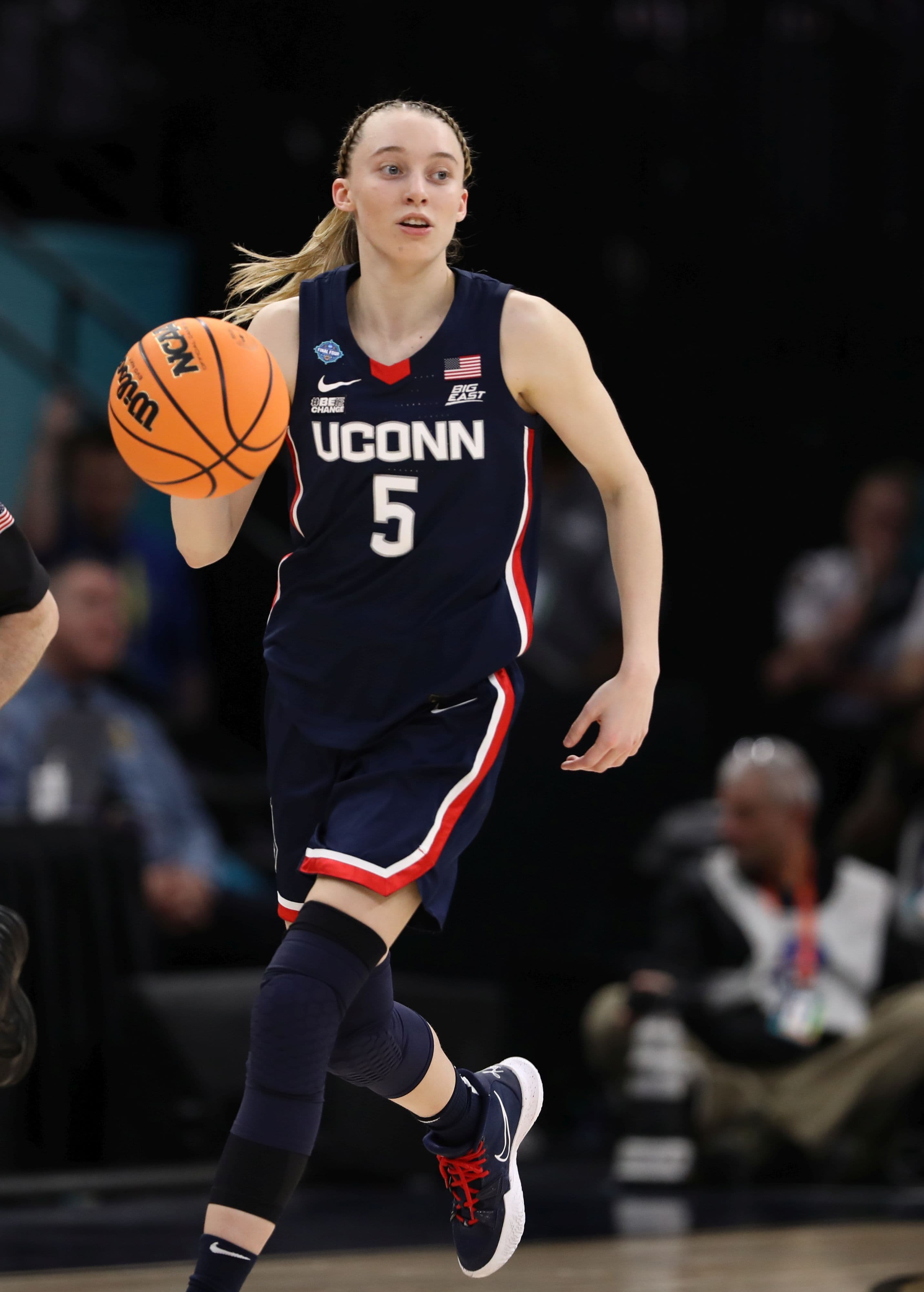Paige Bueckers at the 2022 NCAA Women’s Final Four in Minneapolis, where UConn defeated Stanford to reach the championship game.