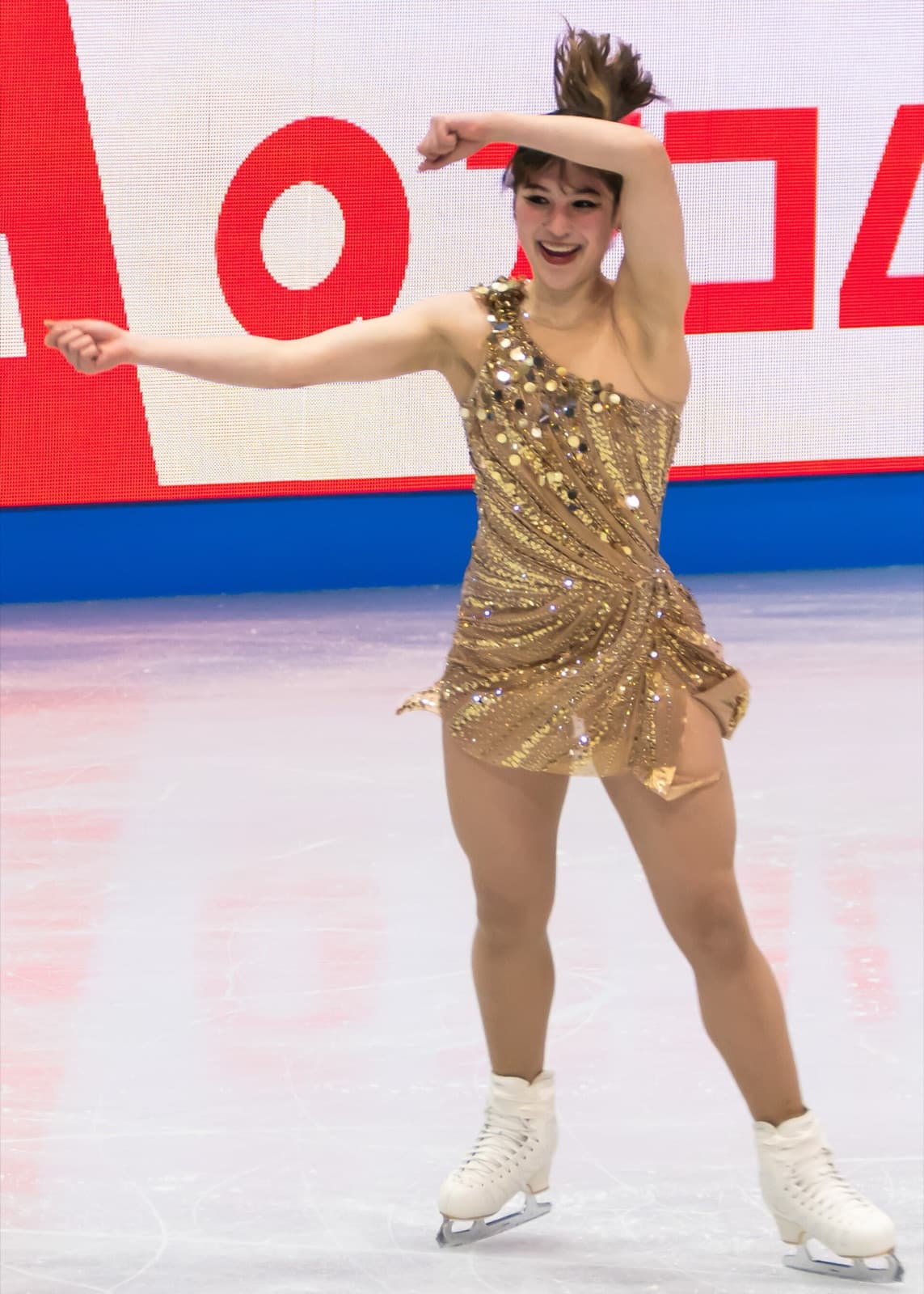 Alysa Liu during the women’s free skate at the 2025 World Championships in Boston, where she became the first U.S. woman to win Worlds since 2006.