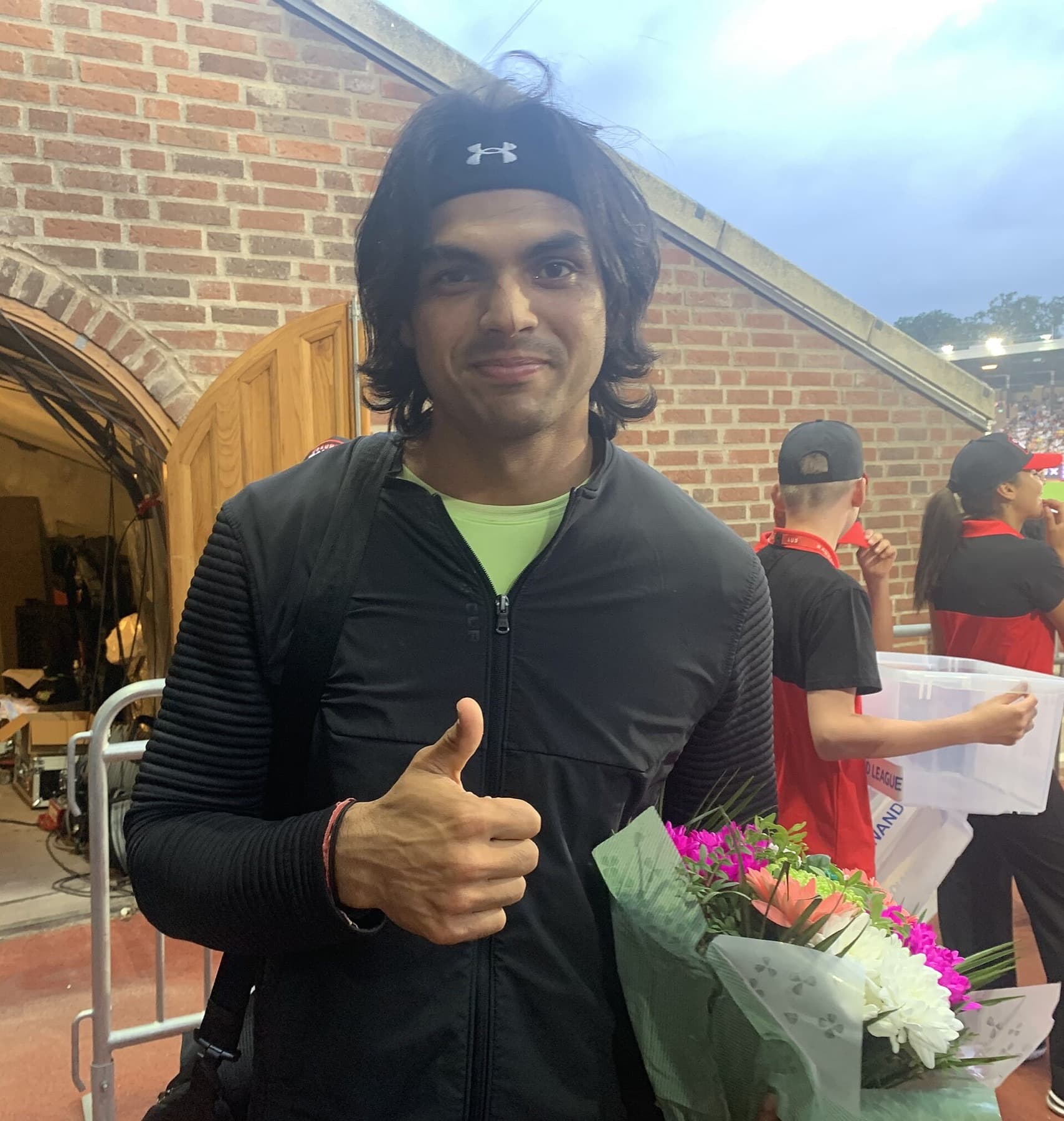 Neeraj Chopra after competition at Bauhaus Galan in Stockholm on June 30, 2022 — the Olympic champion who stood for India as Glasgow passed the Commonwealth Games flag toward Ahmedabad 2030.
