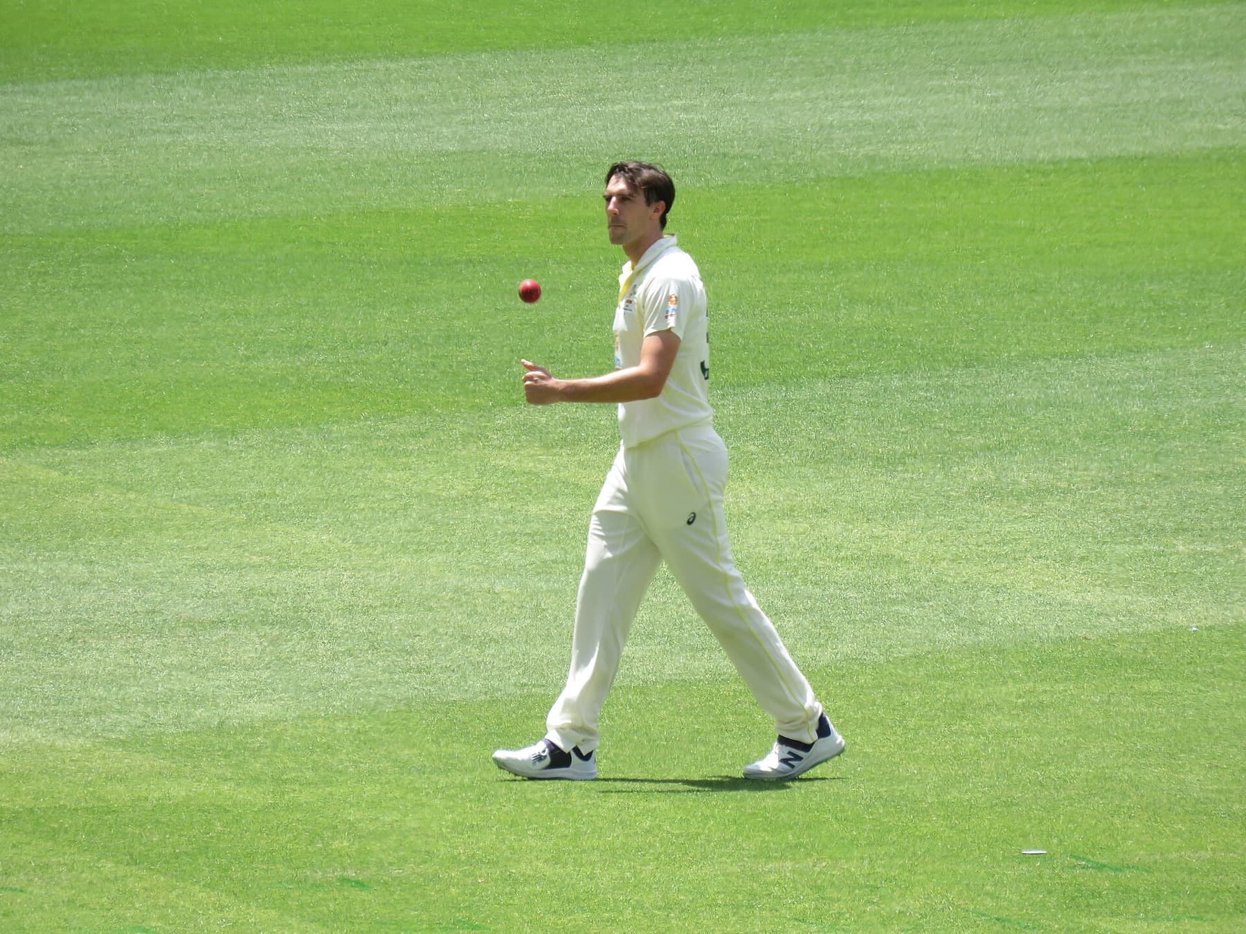 Pat Cummins during Australia’s first Test against West Indies at Perth Stadium in December 2022. Cummins captains Australia against Bangladesh in Darwin and Mackay — the series DAZN is carrying as its first standalone international cricket broadcast in the UK.