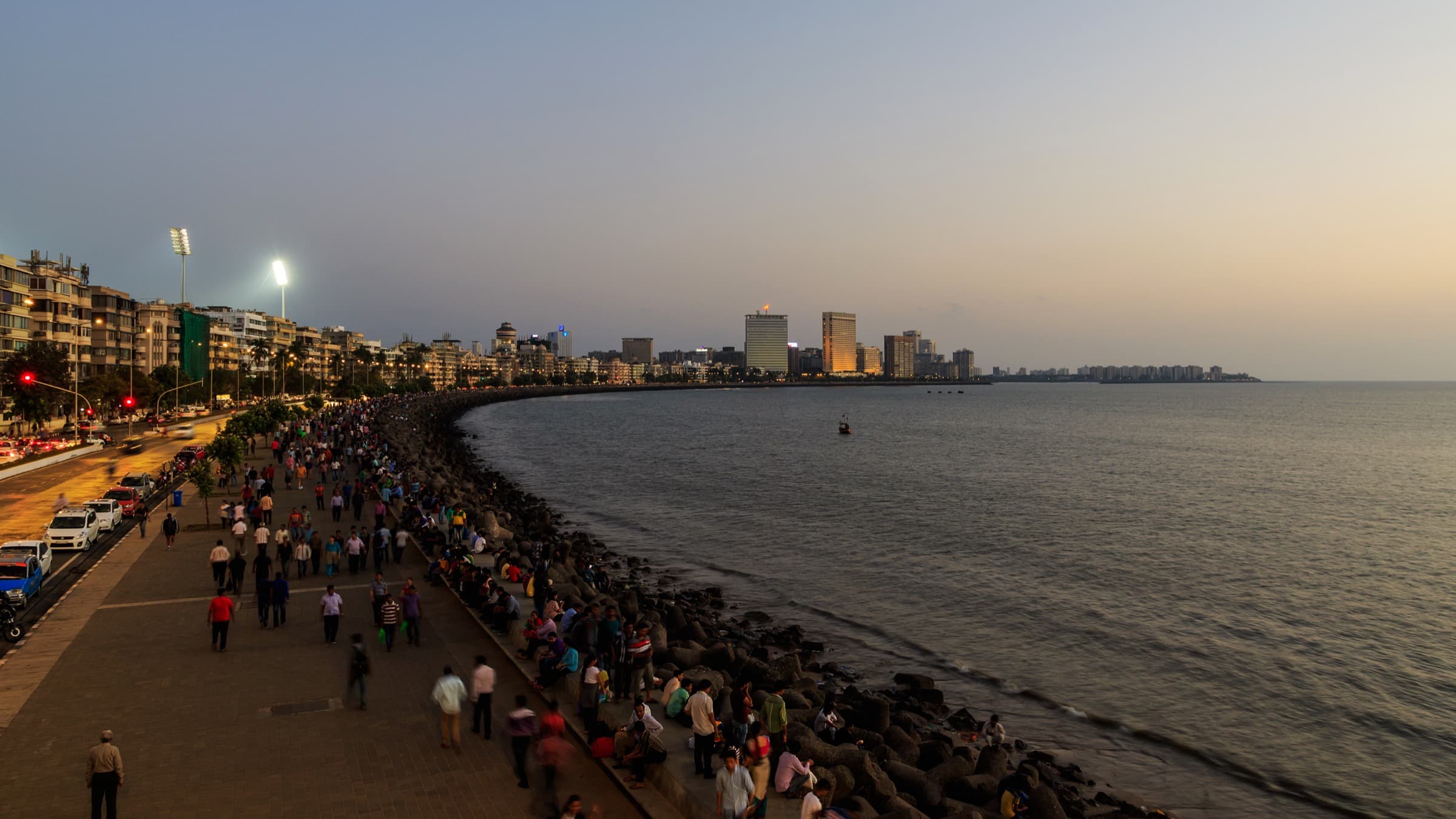 Evening skyline along Marine Drive in Mumbai, one of the markets Sixth Street said it has reviewed for sports deal flow.