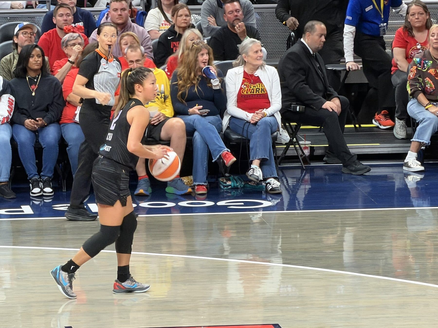 Kaitlyn Chen with the ball for Golden State at Indiana on May 22, 2026.